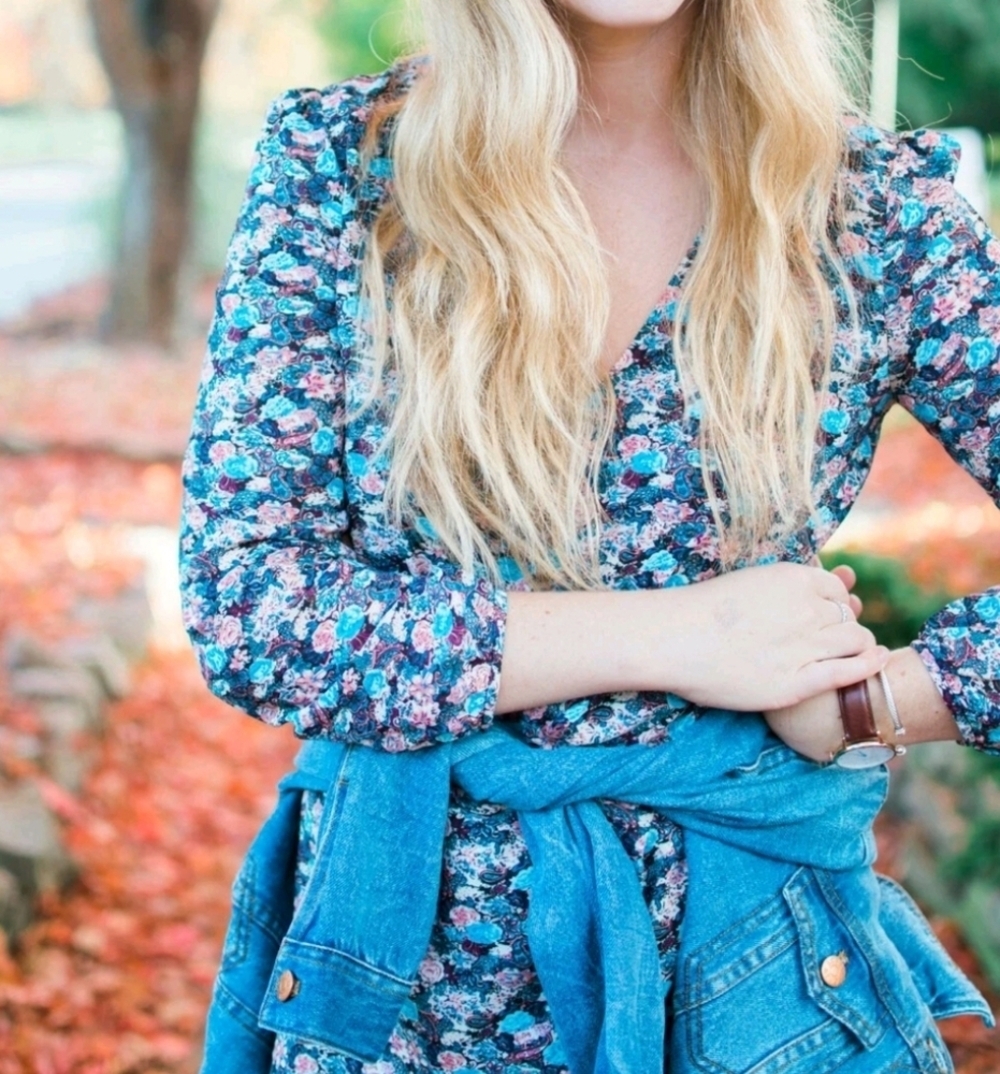 J. Crew Multicolor Floral Long Sleeve Dress - Picture 5 of 14